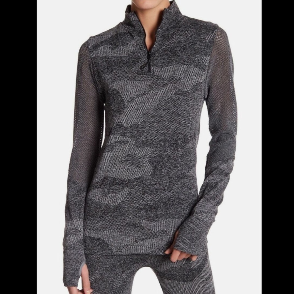 C&C California Grey Camo Mesh Long Sleeve Pullover, L
